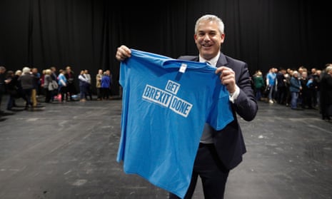 The Brexit secretary, Stephen Barclay, at the Conservatives’ election launch in Birmingham.