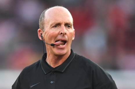 Referee Mike Dean being Mike Dean