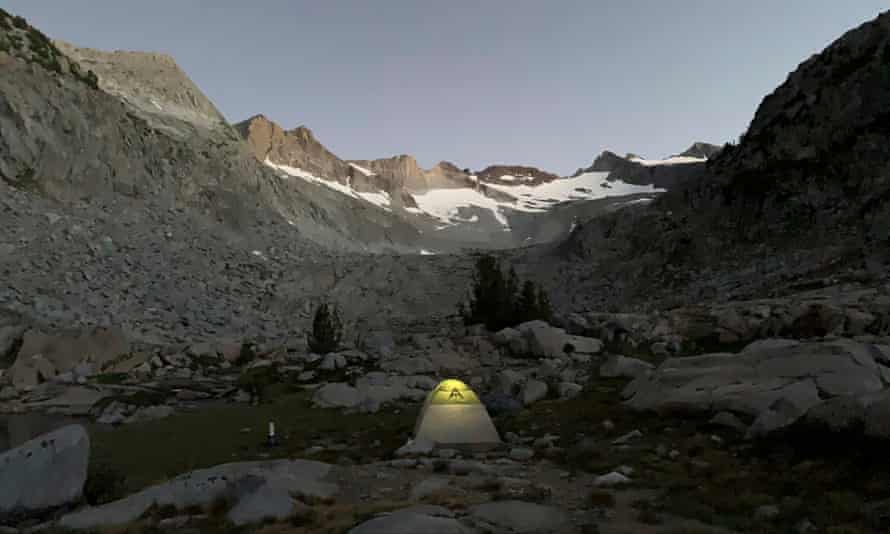 Nightfall under the Lyell Glacier in Yosemite National Park.