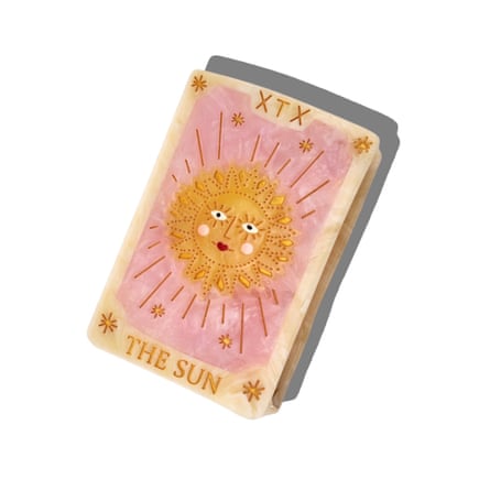 Solar Eclipse Hand-painted Sun tarot Card Claw Hair Clip