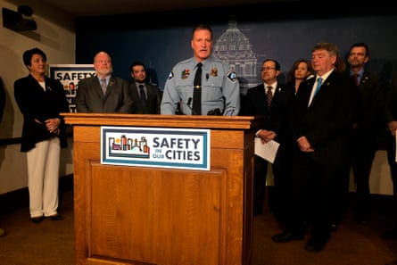 Bob Kroll, president of Minneapolis Police Federation, Lt. speaks at a news conference in St. Paul, Minnesota.