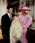 biography for queen elizabeth Princess Diana, Princess of Wales, and Prince Charles, Prince of Wales look on lovingly at baby Prince William on the day of his Christening at Buckingham Palace in 1982
