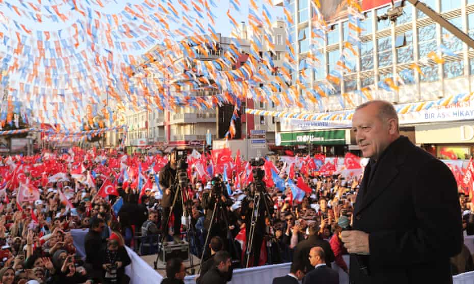 Turkey’s president, Recep Tayyip Erdoğan, campaigns in Usak, Turkey