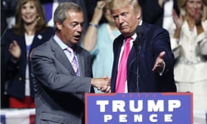 Trump with Farage at a campaign rally in August 2016.