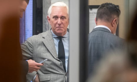 Roger Stone at the federal district court in Washington DC on Thursday.