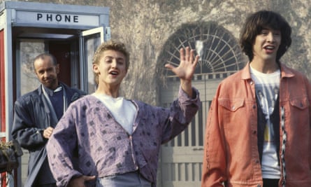 A hilarious example of predestination … George Carlin, Alex Winter and Keanu Reeves in Bill and Ted’s Excellent Adventure.