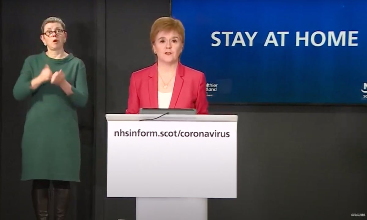 Nicola Sturgeon Leads Chorus Of Disapproval Over Johnson S Stay Alert Message World News The Guardian