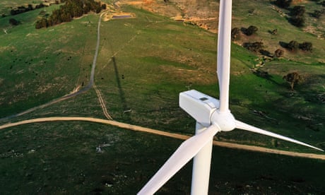 A wind turbine in a field