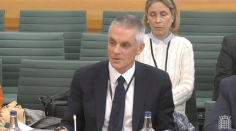 Tim Davie giving evidence to Commons culture committee