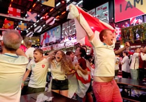 Post-match elation at Boxpark in Croydon, south London