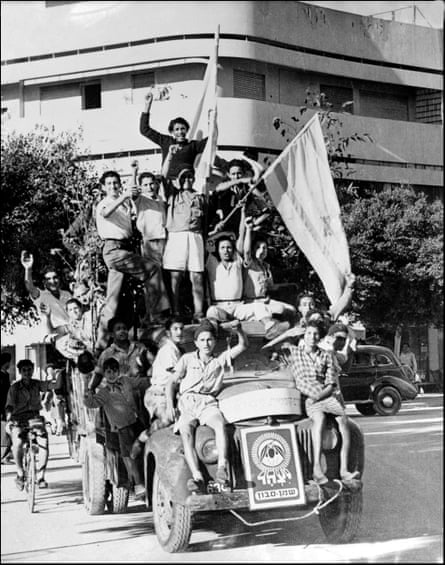 Celebrations in Tel Aviv, 14 May 1948, on the proclamation of a new state of Israel.