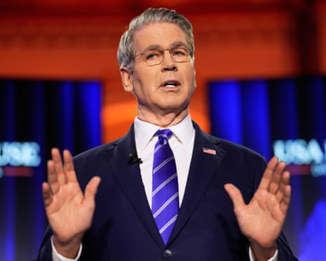 US treasury secretary Scott Bessent speaks at the USA house during the annual meeting of the World Economic Forum in Davos, Switzerland, Wednesday, 21 January 2026.