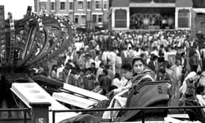 Crowds at Britain’s first outdoor mela, or gathering, on the Shearbridge Road playing fields in Bradford, September 1988.