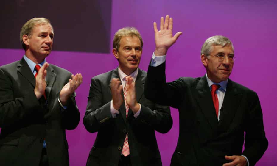 Geoff Hoon, Tony Blair and Jack Straw at the Labour party conference in 2003