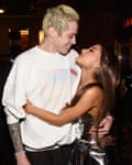 Whirlwind romance ... Pete Davidson and Ariana Grande in August 2018.