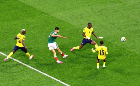 Mexico's Raul Jimenez scores their second goal