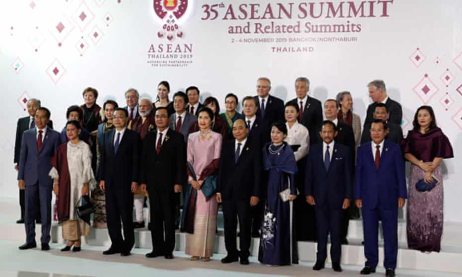 Asean leaders pose for a family photo at the Bangkok summit