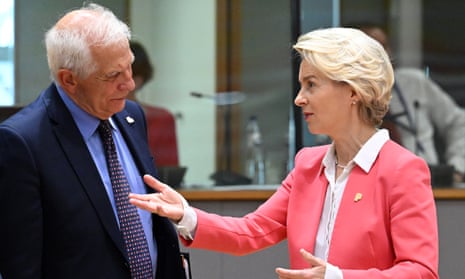 Josep Borrell and Ursula von der Leyen at a European Council summit in Brussels in June 2023