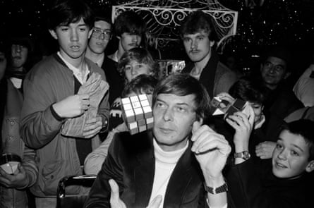 Squar vision: the Rubik cube’s inventor Professor Erno Rubik in the toy department of Harrods, autographing his cubes and new toy the Snake.