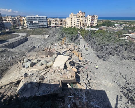 A scene in Tyre following the overnight strikes.