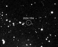 Nasa image of the 2024 YR4 asteroid.