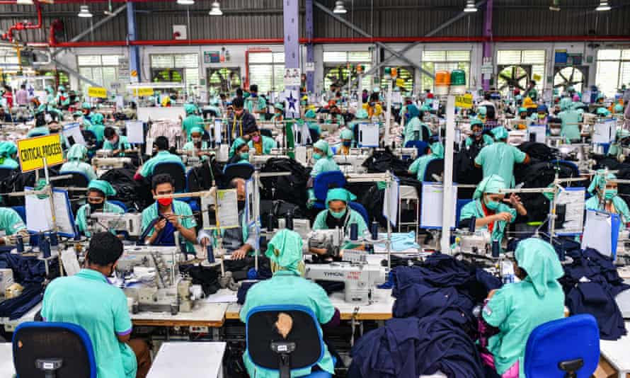 Workers in a clothes factory in Gazipur, Bangladesh.