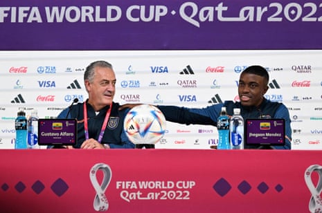 Netherlands v Ecuador: World Cup 2022 – live | World Cup 2022 3 Gustavo Alfaro addresses the press flanked by Ecuador midfielder Sebastian Mendez.