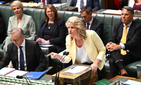Australian home affairs minister Clare O’Neil speaks during question time in parliament