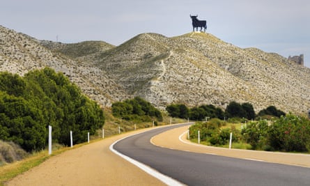An Osborne bull on a road outside Barcelona in 2012.