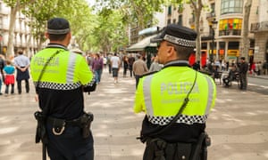 Vigilando Las Ramblas en Barcelona