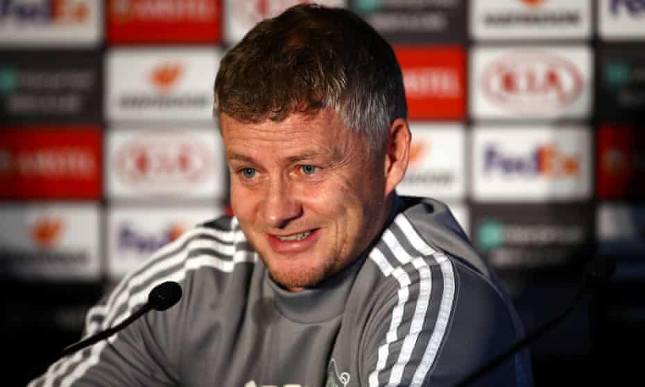 Ole Gunnar Solskjær during the Manchester United press conference on Wednesday.