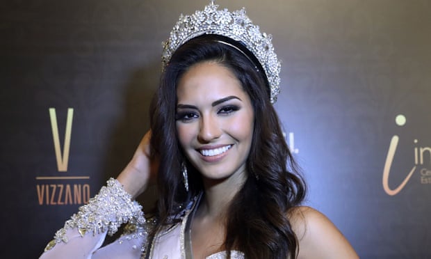 Miss Peru 2017, Romina Lozano, on October 29, 2017, at the Municipal Theatre of Lima