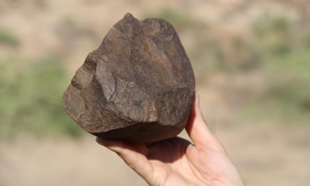 One of the earliest stone tools made by ancestor species, discovered at a site in Turkana, Kenya.