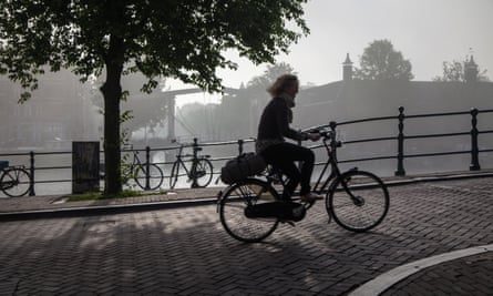 Amsterdam woman cycling