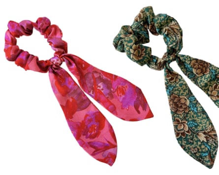 Upcycled Scarf Style Scrunchie, various colours and prints Sum Of Their Stories