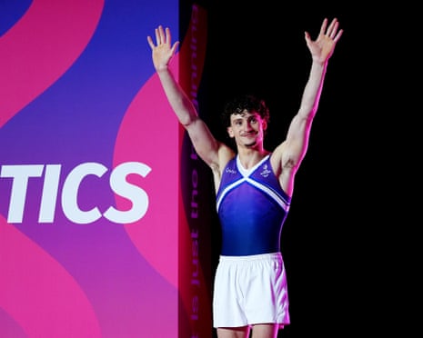Reuben Ward of Scotland ahead of the Men's Floor Exercise final.