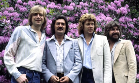 Graeme Edge, far right, with the Moody Blues in 1978. From left: Justin Hayward, Ray Thomas and John Lodge.