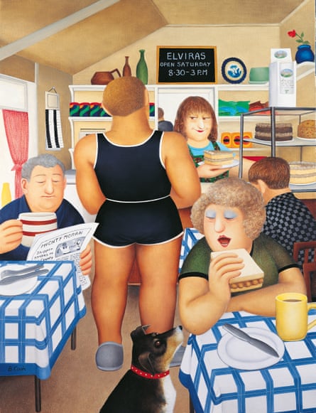 A different kind of sausage sandwich … Beryl Cook’s Elvira’s Café.
