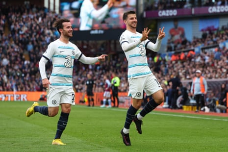 Mason Mount celebrates his second goal of the game.
