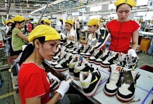 Shoe factory workers at a factory in Ho Chi Minh City