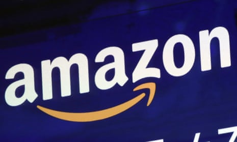 Amazon logo displayed on a screen.