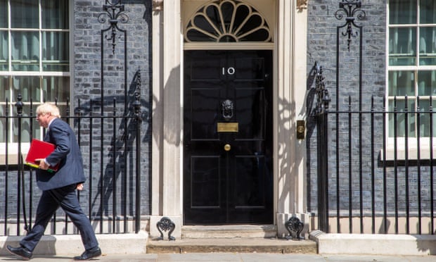 Boris Johnson outside No 10 Downing Street.
