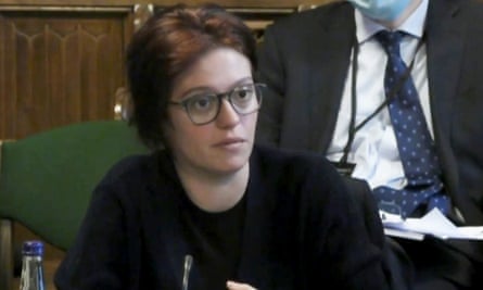 Jack Monroe gives evidence to the Work and Pensions Committee on Wednesday.