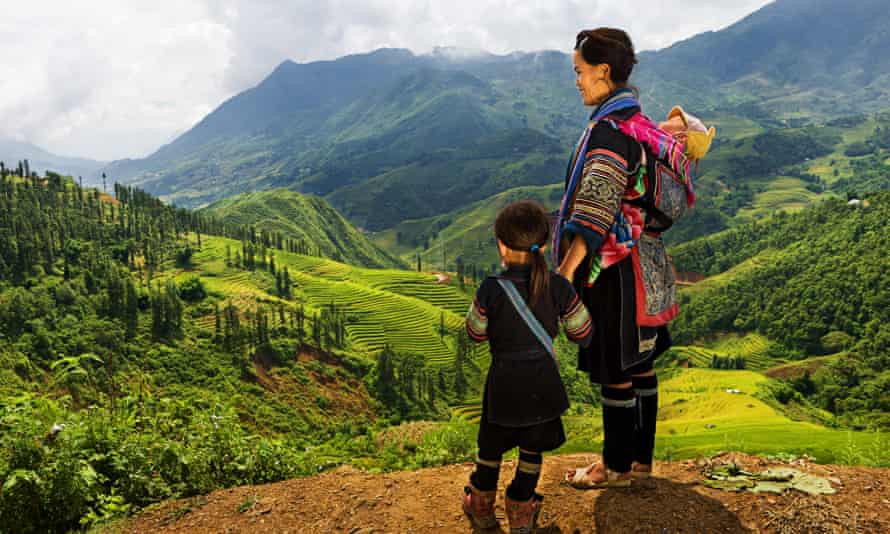 A woman and child from the Black Hmong Hill Tribe