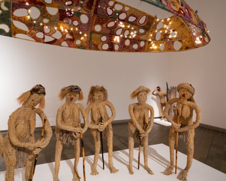 Kungkarangkalpa (Seven Sisters) by Tjanpi Desert Weavers, 2020 (installation view)