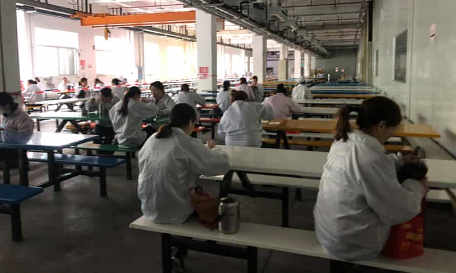 The workers’ eating area in Hengyang’s Foxconn factory.