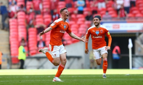 It’s all over and Blackpool celebrate promotion.