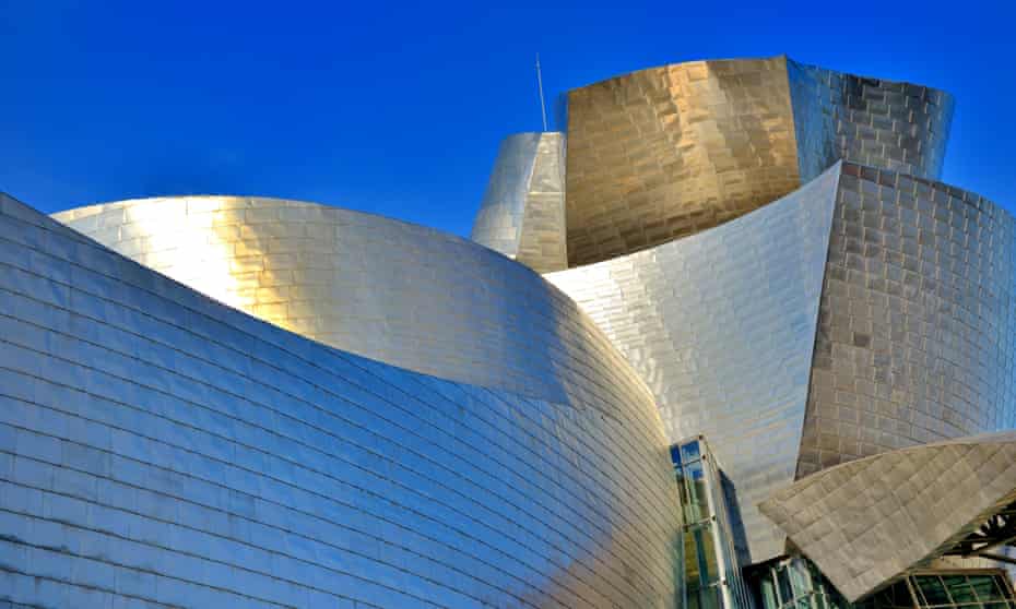 Bilbao, the Guggenheim Museum of modern and contemporary art museum designed by Canadian-American architect Frank Gehry.