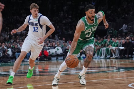 Jayson Tatum returns for Boston Celtics after 10 months out with torn achilles | Boston Celtics | The Guardian