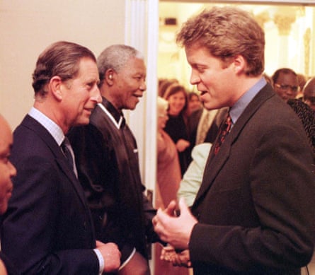 King Charles, then the Prince of Wales, with Charles Spencer, following a banquet in Cape Town.